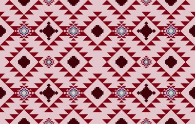 Navajo kumaşsız desen geometrik kabile geleneksel arka planı, yerli Amerikan tasarım elementleri, halı, duvar kağıdı, giysi, halı, iç mekan, Vektör illüstrasyon nakışı.
