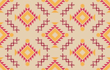 Navajo kumaşsız desen geometrik kabile geleneksel arka planı, yerli Amerikan tasarım elementleri, halı, duvar kağıdı, giysi, halı, iç mekan, Vektör illüstrasyon nakışı.