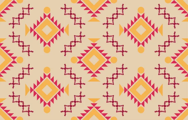 Navajo Tyg Sömlös Mönster Geometriska Stam Etnisk Traditionell Bakgrund Infödda — Stock vektor