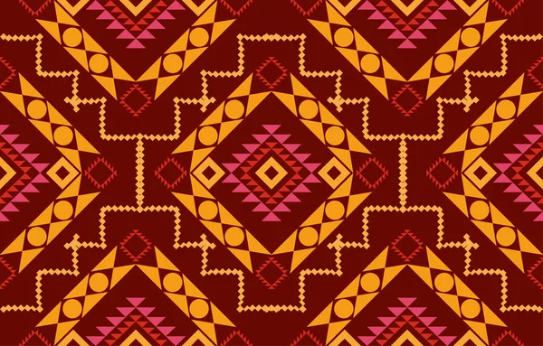 Navajo Fabric Seamless Pattern Geometric Tribal Ethnic Traditional Background Native — Stock Vector