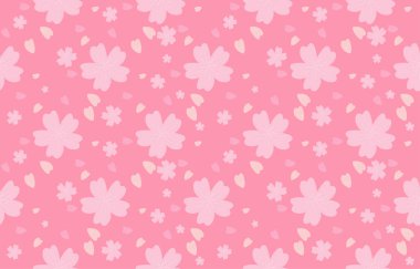Kusursuz sakura deseni, hassas pembe kumaş deseni, bahar yaprağı çizim vektörü..
