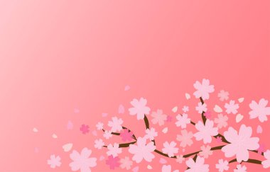 Ortasında boşluk olan tatlı pembe sakura, bahar arkaplan konsepti, vektör illüstrasyonu