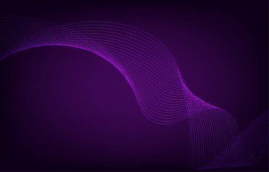 Soyut arkaplan, çizgi dalga elemanı, ses spektrumu eşitleyici duvar kağıdı, vektör fütüristik parçacık teknolojisi çizimi.