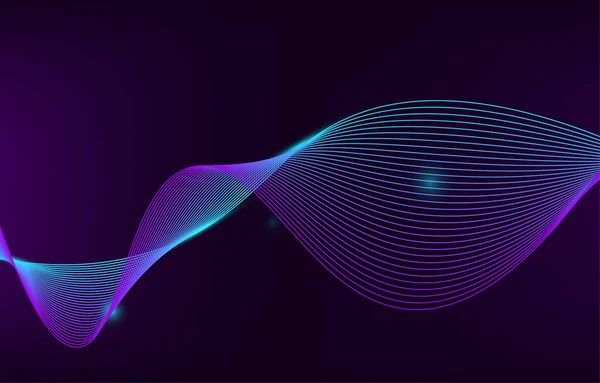 Soyut arkaplan, çizgi dalga elemanı, ses spektrumu eşitleyici duvar kağıdı, vektör fütüristik parçacık teknolojisi çizimi.