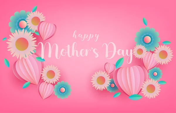 Mother Day Greeting Card Banner Vector Spring Flowers Symbol Love — Archivo Imágenes Vectoriales