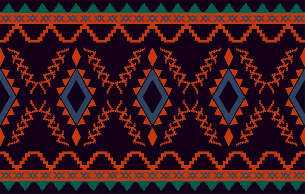 Navajo Native American Fabric Seamless Pattern Geometric Tribal Ethnic Traditional —  Vetores de Stock