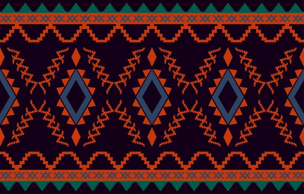 Navajo Nativen Amerikanischen Stoff Nahtlose Muster Geometrische Stammes Ethnischen Traditionellen — Stockvektor