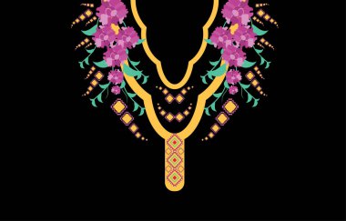 Moda kadınları için kolye Geometrik Etnik Doğu deseni geleneksel .flower nakış tasarımı. Arka plan, duvar kağıdı, giysi ve ambalaj.