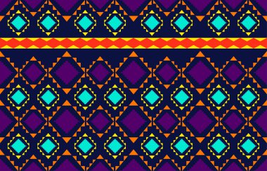 Navajo yerlisi Amerikan kumaşı pürüzsüz desen, geometrik kabile geleneksel arka planı, tasarım elemanları, halı, duvar kağıdı, giysi, halı, iç mekan, nakış vektör çizimi.