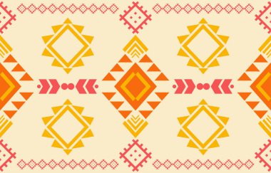 Navajo yerlisi Amerikan kumaşı pürüzsüz desen, geometrik kabile geleneksel arka planı, tasarım elemanları, halı, duvar kağıdı, giysi, halı, iç mekan, nakış vektör çizimi.