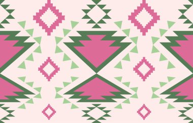 Navajo yerlisi Amerikan kumaşı pürüzsüz desen, geometrik kabile geleneksel arka planı, tasarım elemanları, halı, duvar kağıdı, giysi, halı, iç mekan, nakış vektör çizimi.