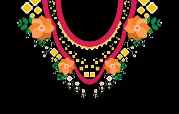 Moda kadınları için kolye Geometrik Etnik Doğu deseni geleneksel .flower nakış tasarımı. Arka plan, duvar kağıdı, giysi ve ambalaj.