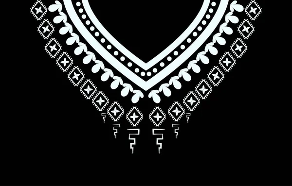 Halskette Geometrische Ethnische Orientalische Muster Traditionelle Flower Stickerei Design Für — Stockvektor