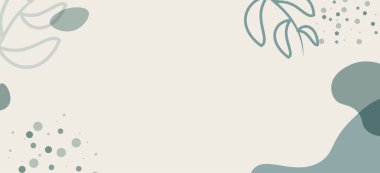 Soyut minimum dünya tonu uzun afiş şablonu. Organik şekiller çiçek şeklinde ve vektör arkaplanını metin için kopyalama alanı ile bırakır. sosyal kapak.