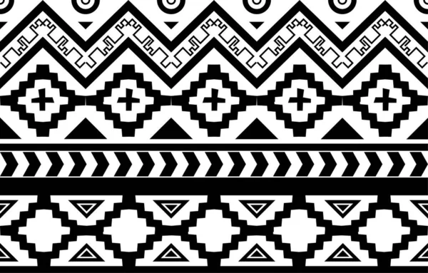 Племінний Чорно Білий Абстрактний Етнічний Геометричний Візерунок Фону Або Шпалер — стоковий вектор