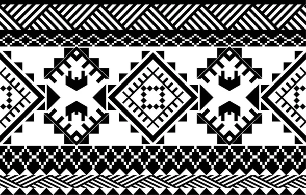 Африканський Племінний Чорний Білий Абстрактний Етнічний Геометричний Візерунок Дизайн Фону — стоковий вектор