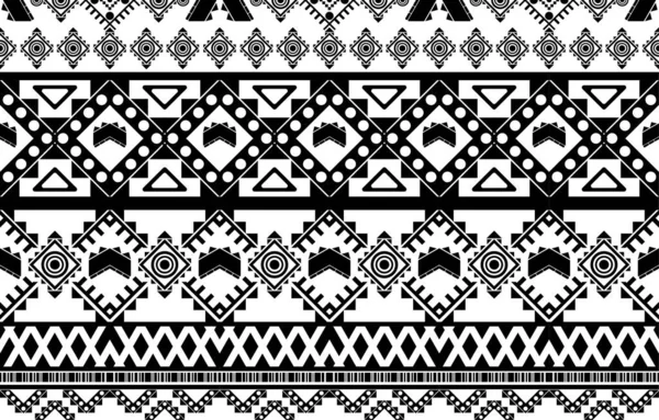 African Tribal Black White Abstract Ethnic Geometric Pattern Design Background — Vetor de Stock