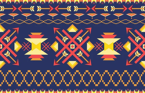 Navajo yerlisi Amerikan kumaşı pürüzsüz desen, geometrik kabile geleneksel arka planı, tasarım elemanları, halı, duvar kağıdı, giysi, halı, iç mekan, nakış vektör çizimi.