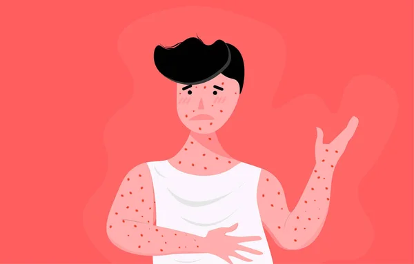 Vector cartoon male patient with 