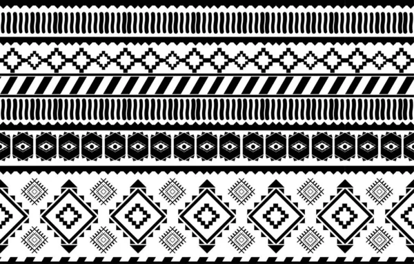 African Tribal Black White Abstract Ethnic Geometric Pattern Design Background — Vector de stock