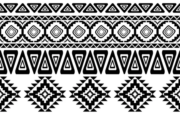 African Tribal Black White Abstract Ethnic Geometric Pattern Design Background — Vector de stock