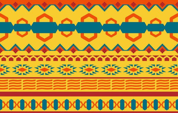 Геометрический восточный племенной этнический узор традиционный фон Дизайн ковра, обоев, одежды, обертывания, батик, ткани, векторной иллюстрации стиль вышивки.