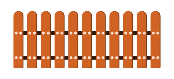 Brown Wooden Fence Vector Isolated White Background Home Decoration Accessories — Stockvector