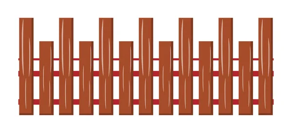 Brown Wooden Fence Vector Isolated White Background Home Decoration Accessories —  Vetores de Stock
