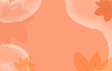 Autumn minimal background decorated with leaves golden yellow and watercolor. fall concept,For wallpaper, postcards, greeting cards, website pages, banners, online sales. Vector illustration