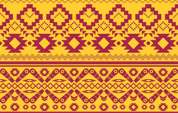Navajo Native American Fabric Seamless Pattern Geometric Tribal Ethnic Traditional — Vettoriale Stock