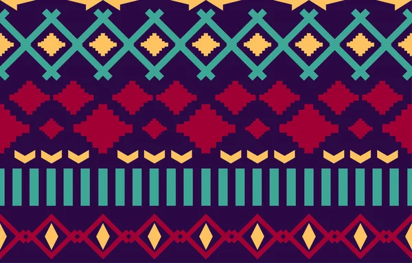 Navajo Nativen Amerikanischen Stoff Nahtlose Muster Geometrische Stammes Ethnischen Traditionellen — Stockvektor