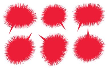 Konuşma baloncuklarını beyaz arkaplanda ayarla. Sohbet kutusu veya sohbet vektör karesi ve karalama iletisi veya çizgi roman ve en küçük ileti diyaloğu için konuşan iletişim simgesi