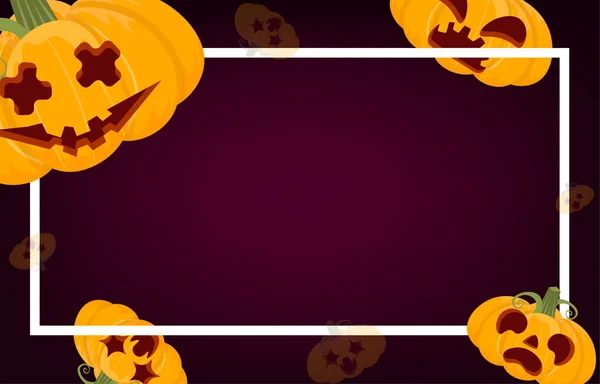 Halloween Hintergrund Dekoriert Mit Geisterkürbissen Mit Kopierraum Horror Und Ghost — Stockvektor