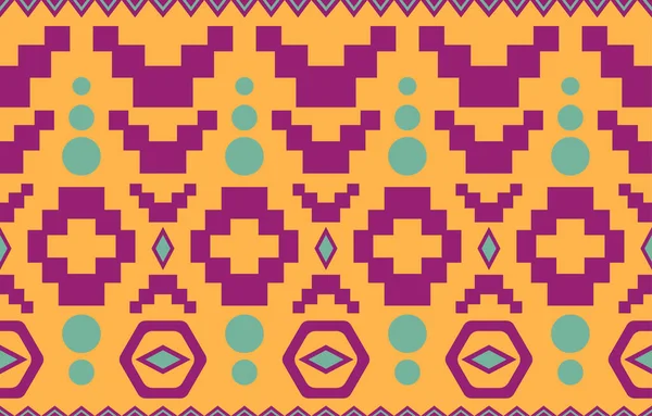 Navajo Native American Fabric Seamless Pattern Geometric Tribal Ethnic Traditional — Vettoriale Stock