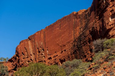 Kings Creek Yürüyüşü 'ndeki kaya oluşumu görüntüsü Kuzey Toprakları' ndaki Kings Kanyonu, Avustralya.