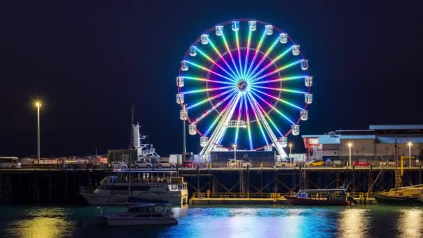 Ferris Wheel Darwins Stoke Hills Wharf Australië — Stockvideo