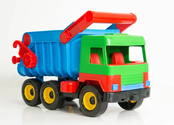Mülltransporter Bunte Plastikspielzeugautos Für Kinder — Stockfoto