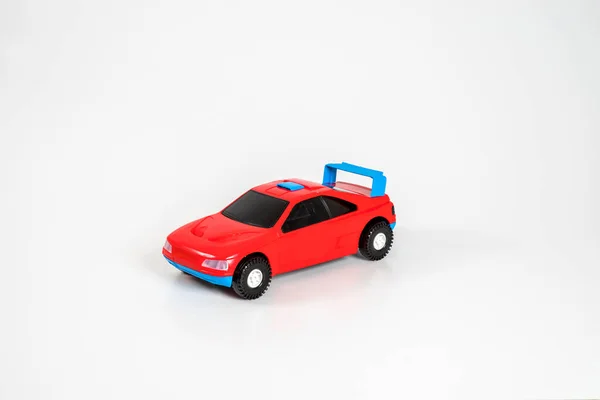 Speelgoed Plastic Auto Geïsoleerd Witte Achtergrond — Stockfoto