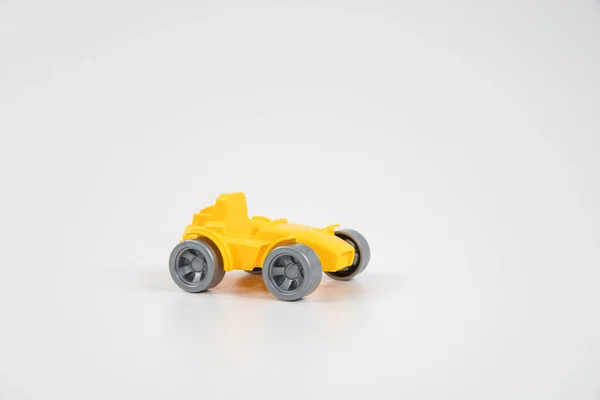 Multicolored plastic toy car. Buses. Equipment. — Stock Photo, Image