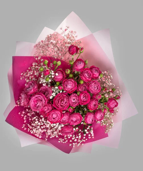 Много Красных Роз Большом Букете Крупного Плана — стоковое фото