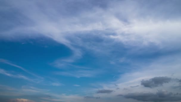 Формирование Движение Облаков Голубом Небе — стоковое видео