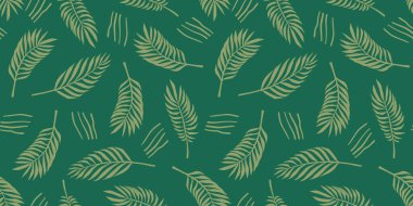 Tropikal yapraklı, soyut, kusursuz desen. Modern egzotik tasarım