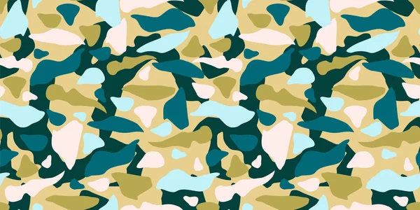 Camouflage moderne motif sans couture. Conception abstraite vectorielle pour papier, couverture, tissu, décoration intérieure et autres — Image vectorielle