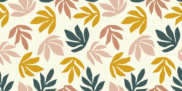 Soyut yaprakları olan basit, pürüzsüz bir desen. Kağıt, kapak, kumaş, iç dekorasyon ve diğer kullanıcılar için modern tasarım.