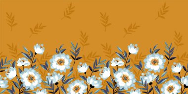 Floral seamless border. Vector design for paper, cover, fabric, interior decor and other use