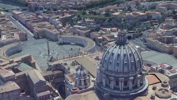 Tiroteio de um drone da Praça St. Peters no Vaticano — Vídeo de Stock