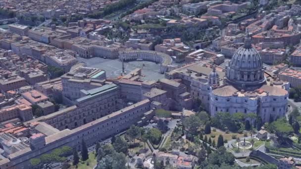 Strzelanina z drona na Placu Świętego Piotra w Watykanie — Wideo stockowe