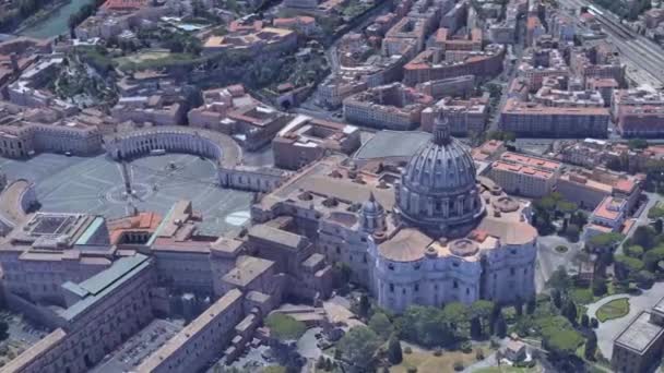 Lövöldözés a Szent Péter tér drónjáról a Vatikánban. — Stock videók