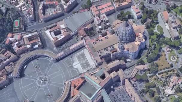 Стрельба с беспилотника площади Святого Петра в Ватикане — стоковое видео