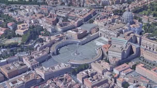 Tournage à partir d'un drone de la place Saint-Pierre au Vatican — Video